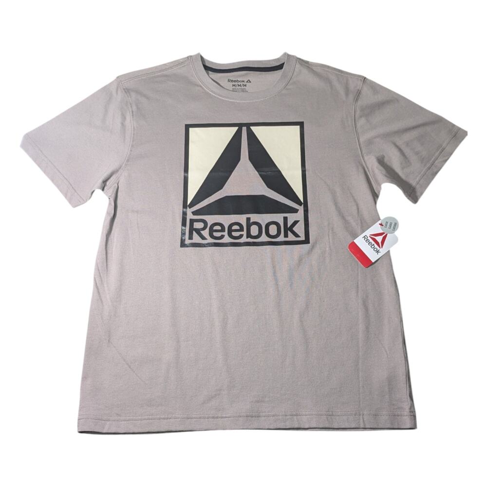 Reebok men's Quad Graphic T-shirt - Athletic Tee Grey Size M NWT